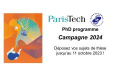 Programme PARISTECH – CSC PhD 2024 : Déposez vos sujets de thèse !
